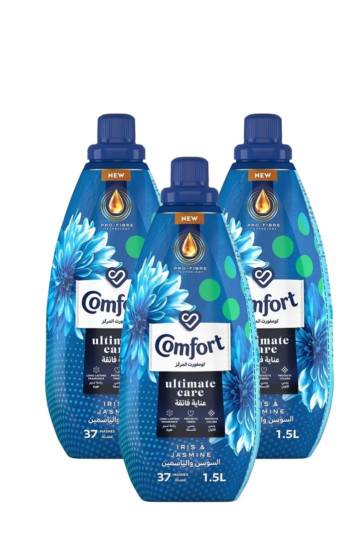 Comfort Concentrated Fabric Softener Iris and Jasmine for long lasting fragrance 3x1.5L  - Image 1