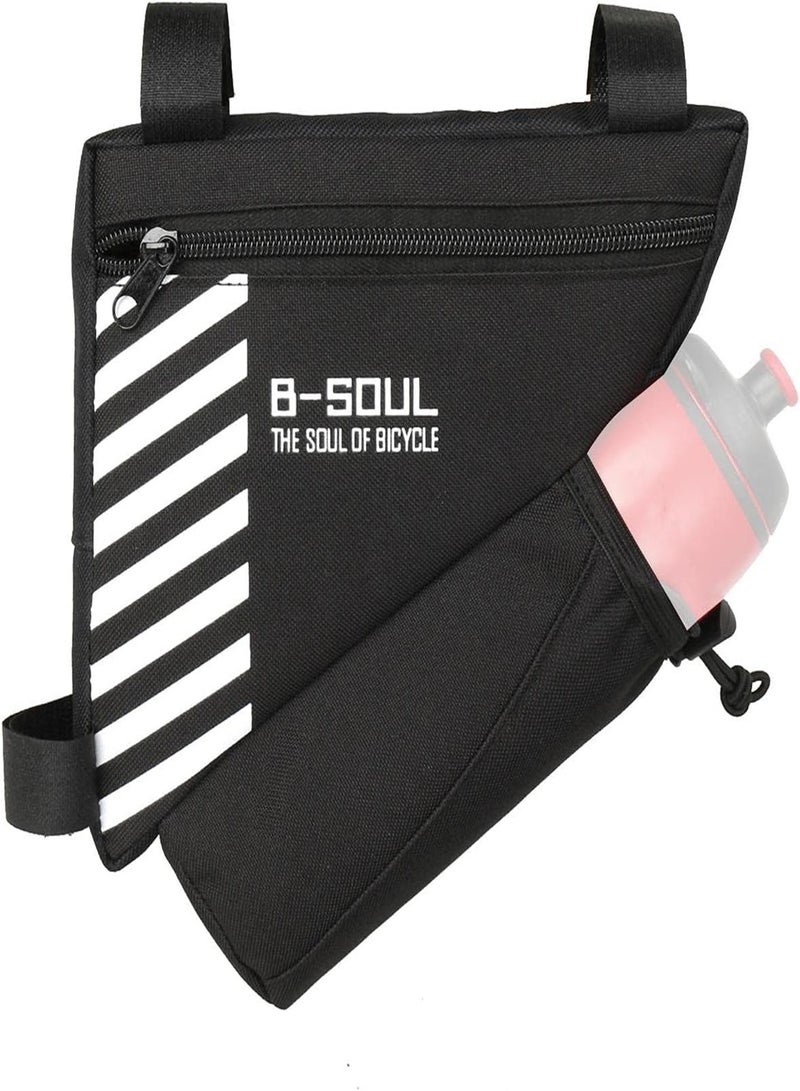 GGOOT Cycling Frame Bag,Triangle Bicycle Bag with Water Bottle Pouch - Waterproof Bicycle Cycling Storage Triangle Top Tube Front Pouch Saddle Bag for Road and Mountain Bikes  - Image 1