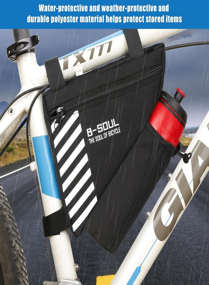 GGOOT Cycling Frame Bag,Triangle Bicycle Bag with Water Bottle Pouch - Waterproof Bicycle Cycling Storage Triangle Top Tube Front Pouch Saddle Bag for Road and Mountain Bikes  - Image 5