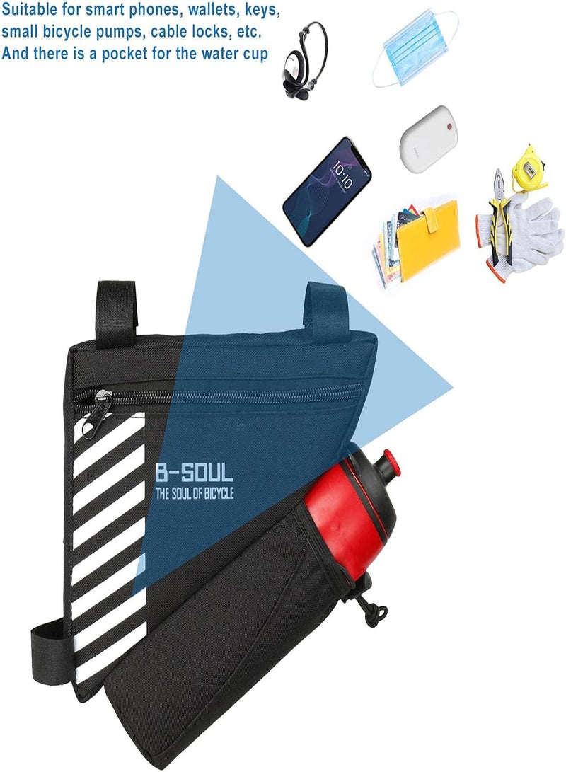 GGOOT Cycling Frame Bag,Triangle Bicycle Bag with Water Bottle Pouch - Waterproof Bicycle Cycling Storage Triangle Top Tube Front Pouch Saddle Bag for Road and Mountain Bikes  - Image 4