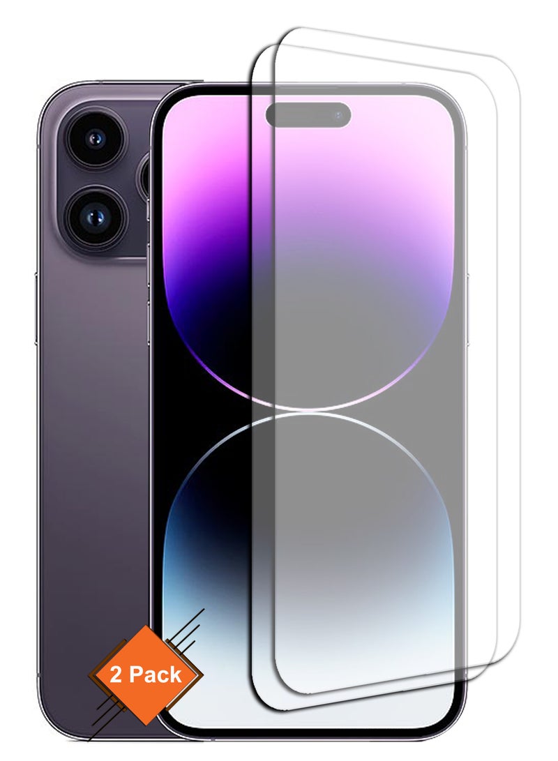 For iPhone 14 Pro Max - 2 Pack Tempered Glass Screen Protector - Delicate Touch , Higher Transparency , Easy to Install ,Anti-scratch and Bubble-free Screen Protector - Clear - Image 1