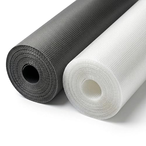 CLAPONE Kitchen Mats for Shelves/Fridge Liners/PVC Mats for Kitchen/Shelf Liners/Multipurpose Anti-Slip Mat/Sheet for Fridge/Kitchens/Cupboard/Drawers/EVA Mat (Whitelux/PaleGrey, 45cm X 5 Mitre) - Image 1