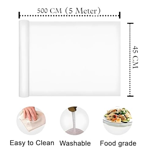 CLAPONE Kitchen Mats for Shelves/Fridge Liners/PVC Mats for Kitchen/Shelf Liners/Multipurpose Anti-Slip Mat/Sheet for Fridge/Kitchens/Cupboard/Drawers/EVA Mat (Whitelux/PaleGrey, 45cm X 5 Mitre) - Image 2