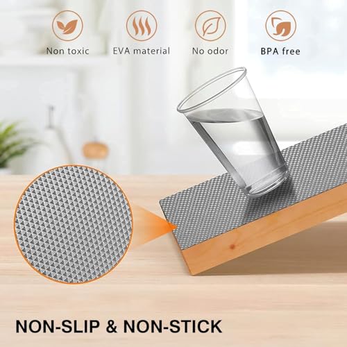 CLAPONE Kitchen Mats for Shelves/Fridge Liners/PVC Mats for Kitchen/Shelf Liners/Multipurpose Anti-Slip Mat/Sheet for Fridge/Kitchens/Cupboard/Drawers/EVA Mat (Whitelux/PaleGrey, 45cm X 5 Mitre) - Image 4