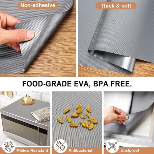 CLAPONE Kitchen Mats for Shelves/Fridge Liners/PVC Mats for Kitchen/Shelf Liners/Multipurpose Anti-Slip Mat/Sheet for Fridge/Kitchens/Cupboard/Drawers/EVA Mat (Whitelux/PaleGrey, 45cm X 5 Mitre) - Image 3