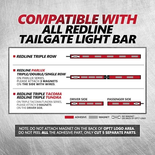 OPT7 Tailgate Light Bar Magnets, 5PCS Strong Rare-Earth Metal Neodymium Magnets Specifically Made for OPT7 Redline LED Tailgate Light Bar - Image 5
