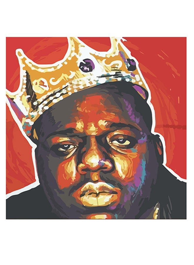 RYN The Notorious B.I.G. Themed Wall Art Black/Red/Gold 30x30cm - Image 1