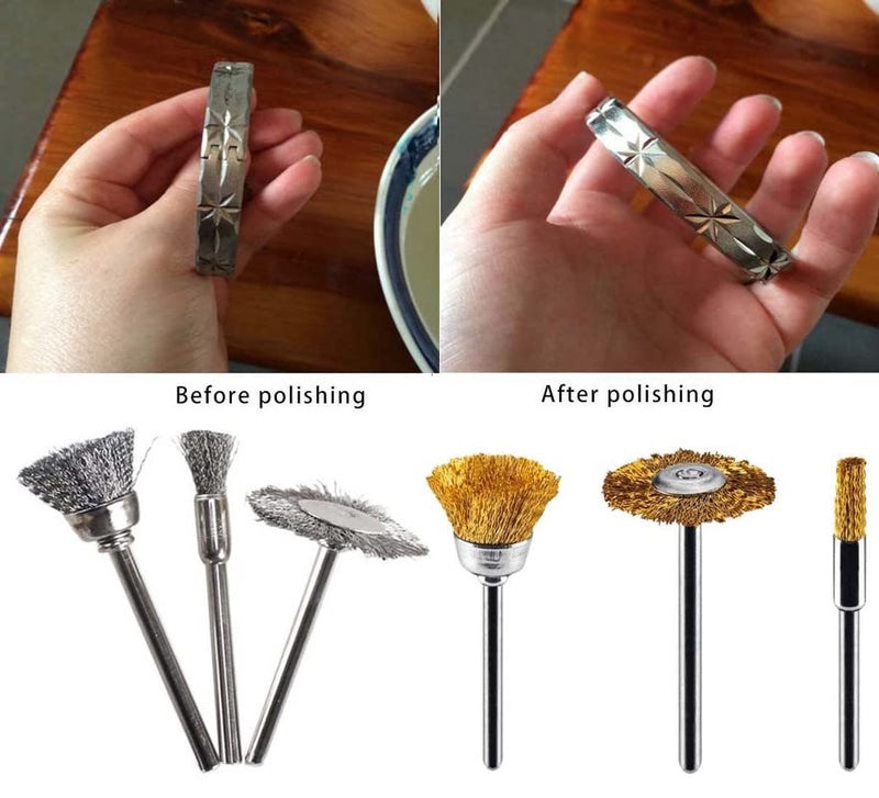DIY Crafts DIY Crafts Mix Cleaning Kit, 55, Brass/Stainless Steel Brush Curved Handle Grip, Durabl Brush Wire Brushes for Cleaning Rust, Pai (Mix Cleaning Kit, 55)  - Image 4