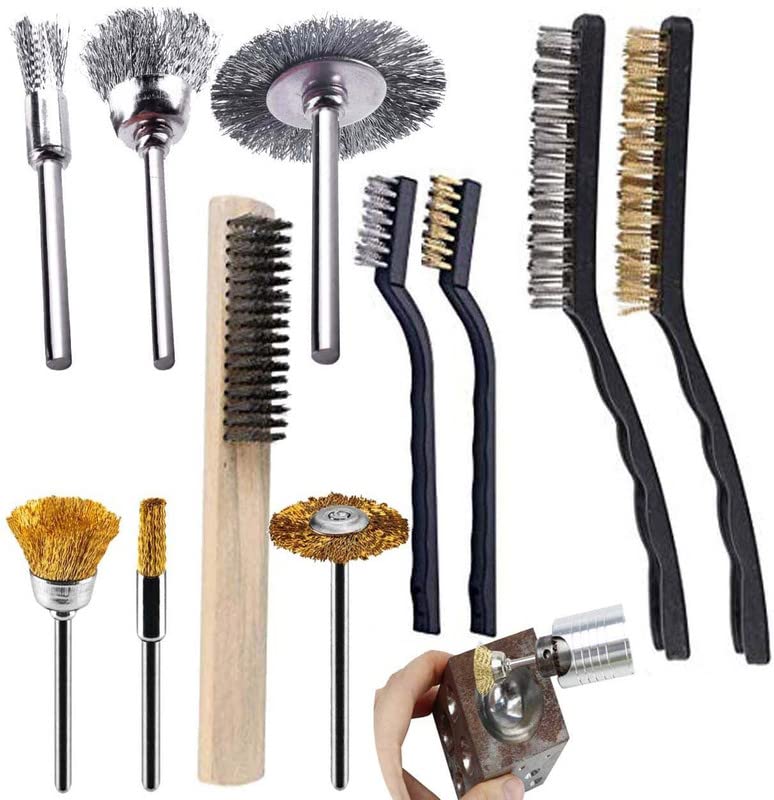DIY Crafts DIY Crafts Mix Cleaning Kit, 55, Brass/Stainless Steel Brush Curved Handle Grip, Durabl Brush Wire Brushes for Cleaning Rust, Pai (Mix Cleaning Kit, 55)  - Image 1