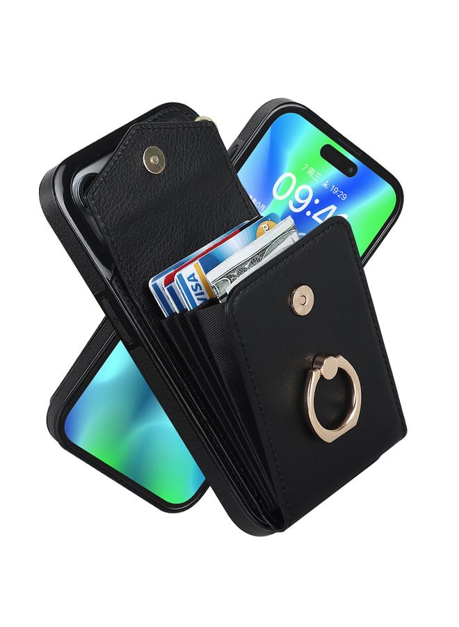 S-TOP Case For iPhone 15 Pro Ring Holder RFID Card Slot Phone Case - Image 2