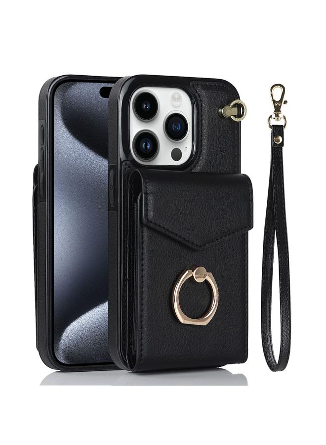 S-TOP Case For iPhone 15 Pro Ring Holder RFID Card Slot Phone Case - Image 1