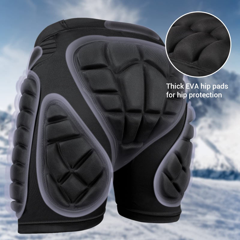 Cienfy 3D Hip Protection Eva Butt Pads Protective Padded Shorts Crash Pad Impact Gear for Skiing Skating Snowboarding Skateboarding (XX-Large) - Image 2