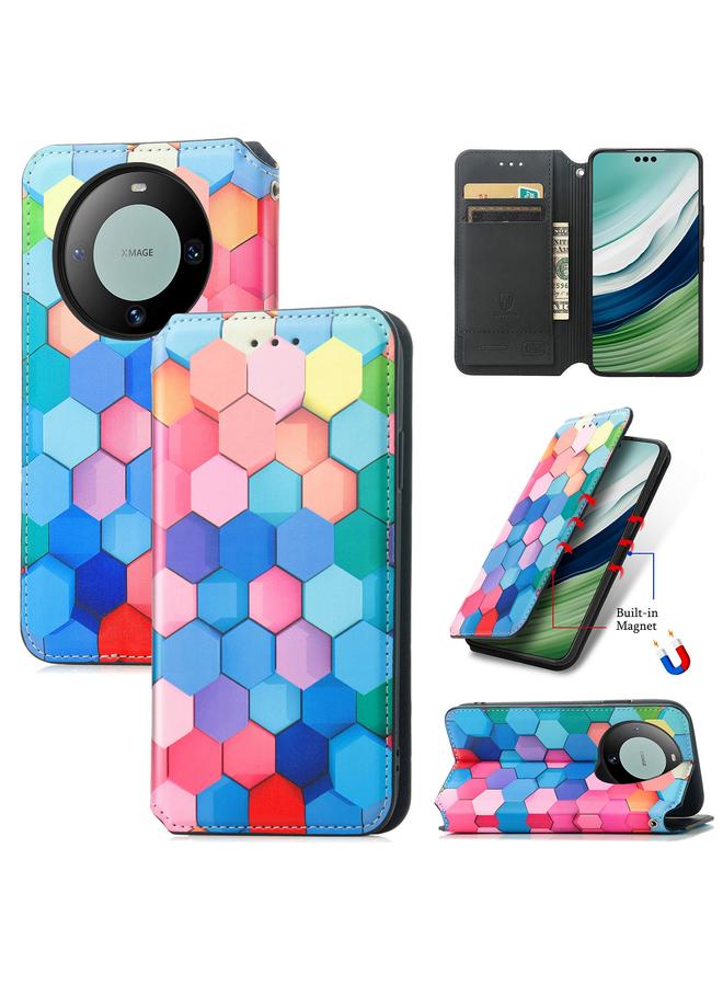 Zaboon Case For Huawei Mate 60 Pro CaseNeo Colorful Magnetic Leather Phone Case - Image 1