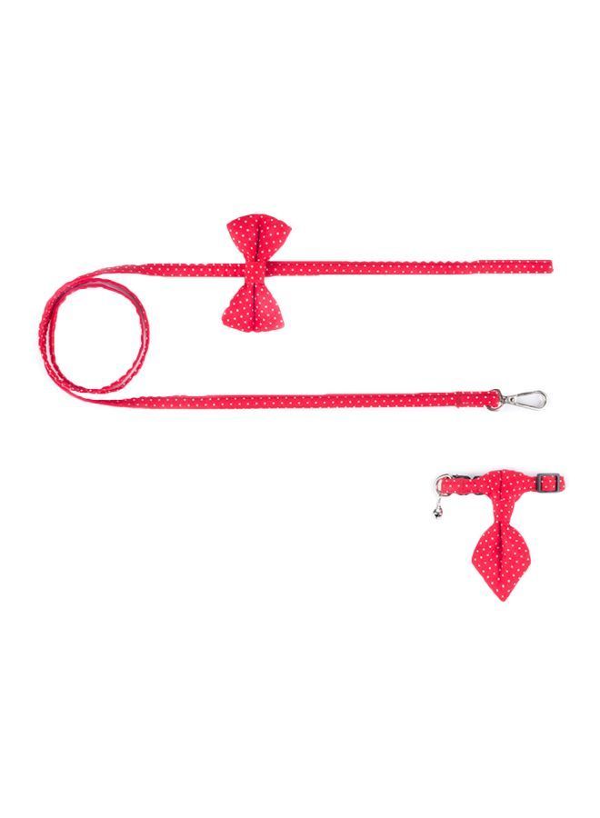 NIBEMINENT Cloth Art Dog Collar With Belt Red/White - Image 1
