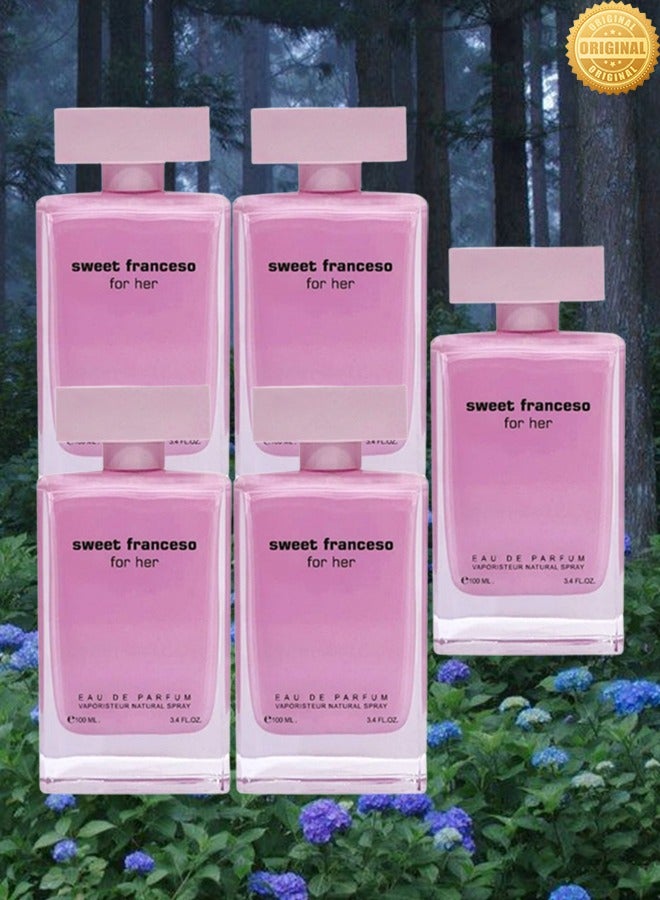 for HER 5 Pieces Sweet Franceso Pink For Her Perfume EDP 100ML - Image 1