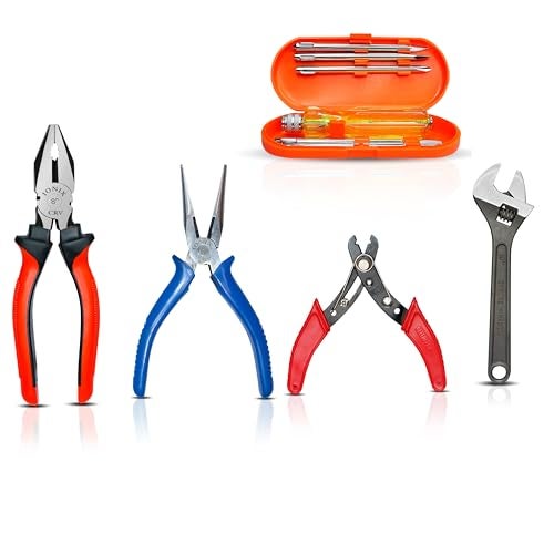 IONIX Tool Kit for Home, Tool Kit, Tool Box, Screwdriver Kit, Multifunctional Snowflake Wrench, Adjustable Wrench, Wire Cutter, SD Set, Modi Plier, Cutter, Wrench Tool Kit (Multicolor, Pack of 1) - Image 1