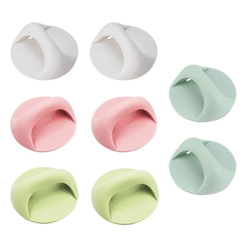 8Pcs Adhesive Sticky Door Handles Multipurpose Pull Knobs for Cupboards Wardrobes Drawers in White Pink Blue Green Colors - Image 2