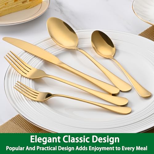 Dehov Gold Soup Spoons,8 PCs 7.3 Inch Dinner Spoons,Durable Mirror Polishing Stainless Steel Silveware Main Spoon,Dishwasher Safe Gold Table Spoon For Home Restaurant Hotel - Image 5