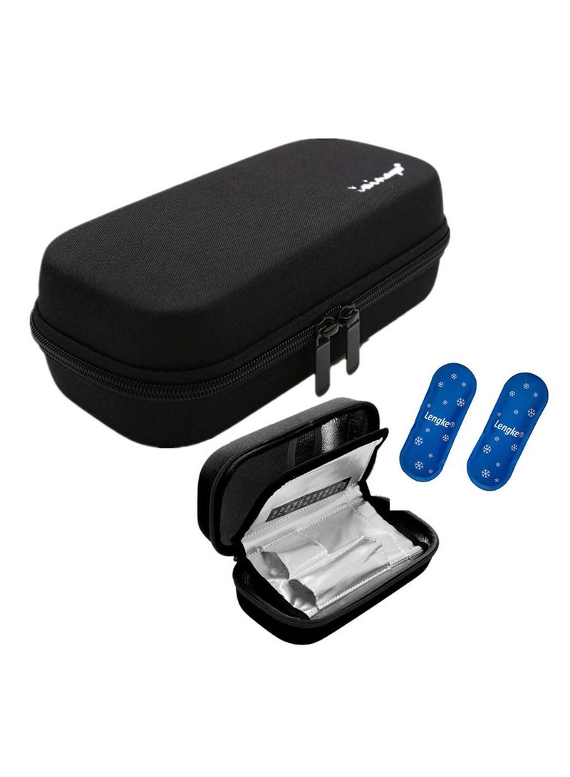 dongfangxianzi 2-Piece Ice Pack Insulin Cooler Travel Carrying Case for Diabetic Medication Organizer Insulated Cooling Bag - Image 1