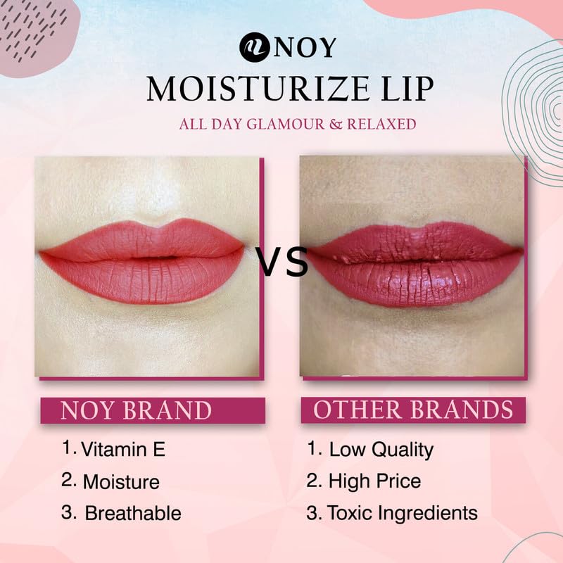 Noy Noy Popular Nail Paint Shades Complete Nail Lip Perfection Vibrant Nail Paint Matte Liquid Lipstick Combo For Effortless Style LoveInfused Lipstick Special Valentine Day Formula - Image 4