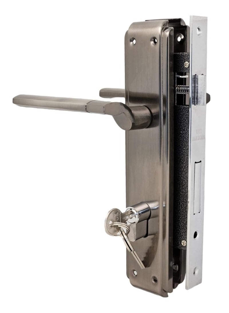 ROBUSTLINE Robustline Lever Door Handle with lockbody| Premium Quality | Grey - BY0297 