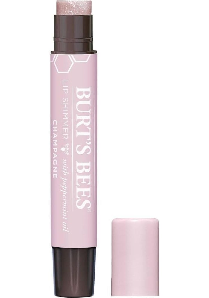 Burt's Bees Lip Shimmer in Champagne - 100% Natural Moisturizing Lip Balm with Peppermint Oil, 0.09 Ounce - Image 1