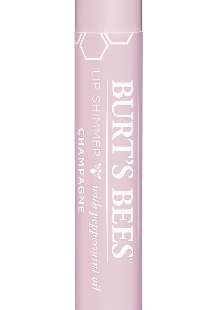 Burt's Bees Lip Shimmer in Champagne - 100% Natural Moisturizing Lip Balm with Peppermint Oil, 0.09 Ounce - Image 2