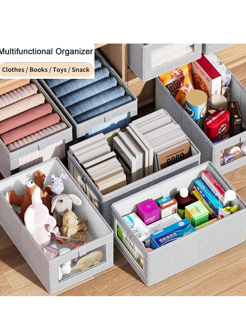 Generic 2pcs Wardrobe Clothes Organizer Foldable Visible Drawer Closet Organizers with Mesh Window and Handle Washable Drawer Box for Clothing, T-Shirt, Pants, Toys & Books - Image 3