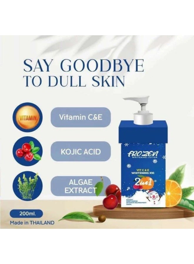 Frozen Collagen Frozen 2-in-1 Whitening Lotion Enriched with Vitamins C & E – 200ml - Image 5