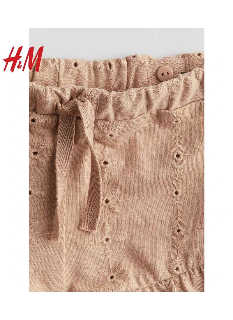 H and M - HM Children's Summer Cotton Casual Simple Elastic Waist Comfortable Casual Pants - Image 1