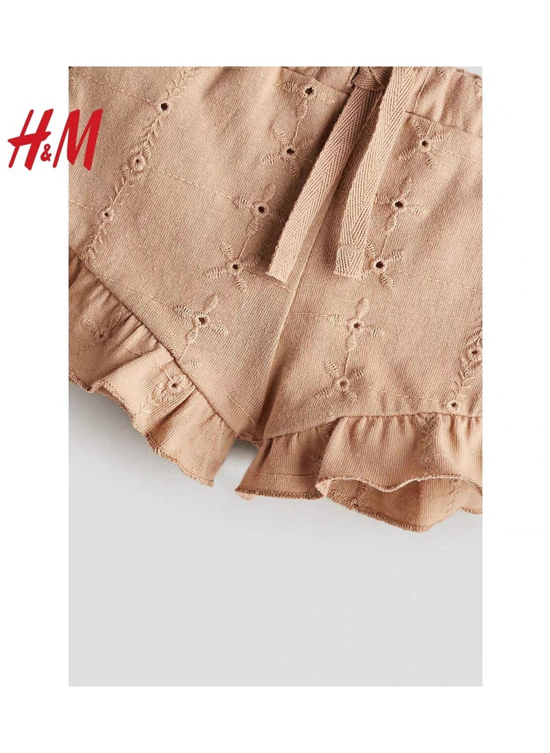 H and M - HM Children's Summer Cotton Casual Simple Elastic Waist Comfortable Casual Pants - Image 1