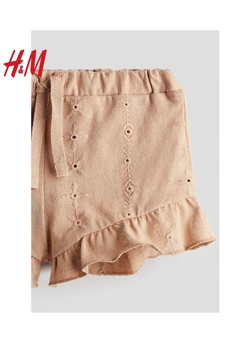 H and M - HM Children's Summer Cotton Casual Simple Elastic Waist Comfortable Casual Pants - Image 1