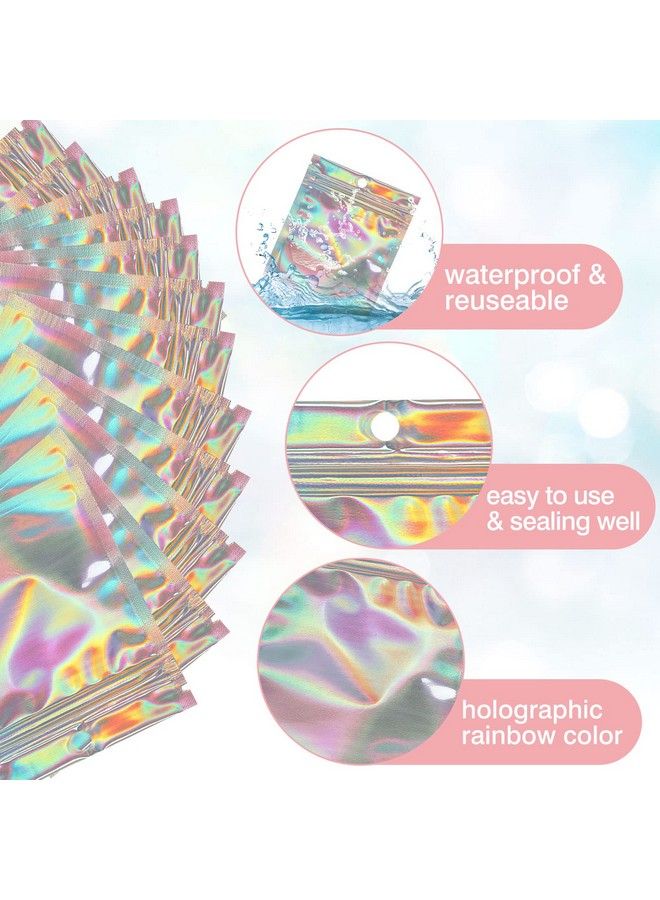 Lokyango Press On Nail Packaging Bag 50Pcs Empty Holographic Nail Storage Bag And 50Pcs White Cardboard With 1 Roll Transparent Tape For Handmade Nails Business Nail Display (50Pcs) - Image 4