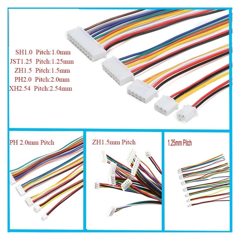 SH1 0MM Male Plug Connector 10PCS 1 0 1 25 1 5 2 0 2 54MM 2 To 10 Pin 10CM 7P With Wire - Image 2