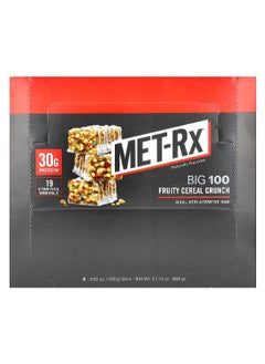 MET-Rx MET-Rx, Big 100, Meal Replacement Bar, Fruity Cereal Crunch, 9 Bars, 3.52 oz (100 g) Each  - Image 1