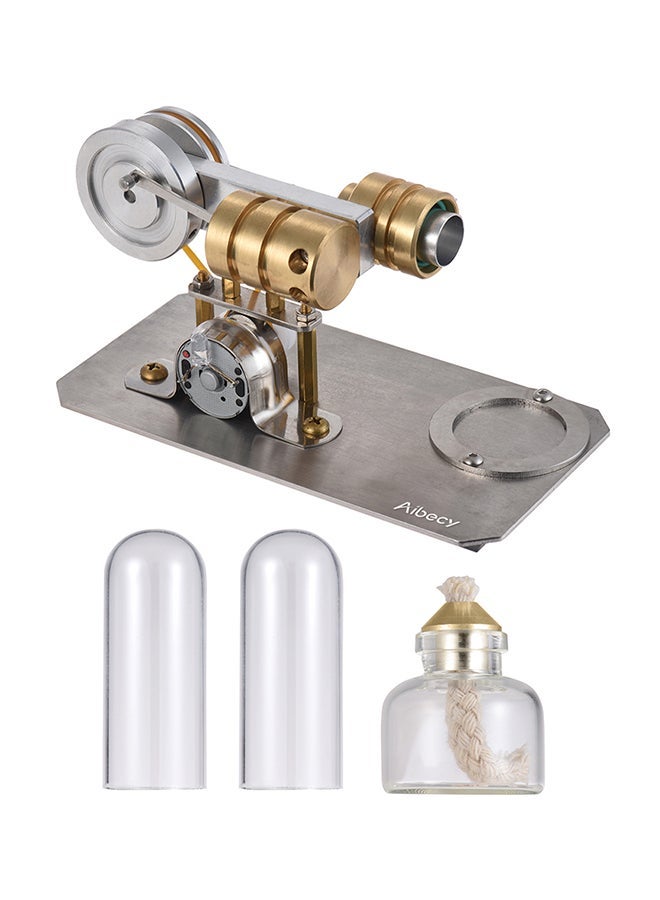نيبمينينت Hot Air Stirling Engine Electricity Generator Metal Base Educational Toy 17.50x11.50x9.50centimeter - Image 4