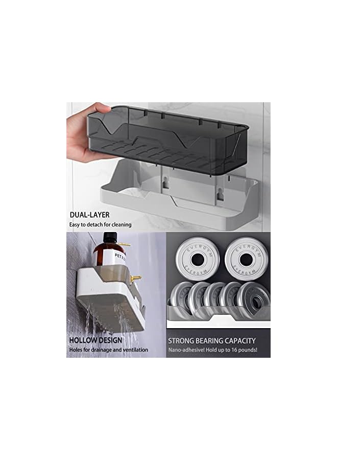 Raxoom Caddy Adhesive Shower Shelf for Bathroom: Premium Wall Mount Bathroom Organizer Shelf - No Drilling Corner Sower Organizer- Upgraded Kitchen Storage Rustproof Storage Rack for Bathroom-1 Count - Image 3