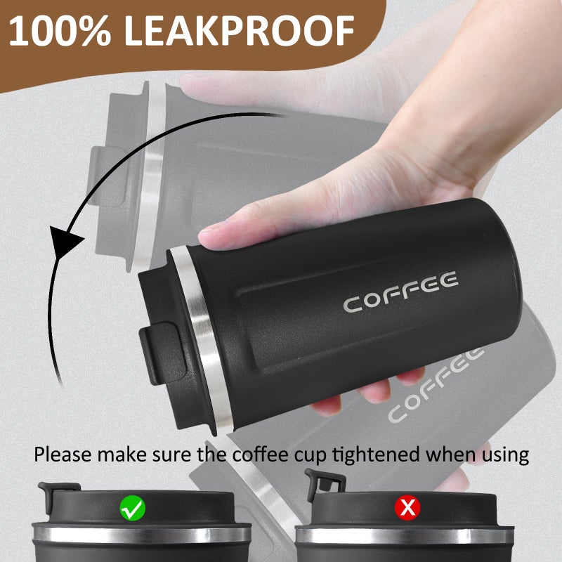 ATZNZIK 4 Pack Travel Coffee Mug 17oz Insulated Coffee Cup with Lid, Reusable Thermal Coffee Cup Stainless Steel Coffee Tumbler to Keep Hot & Cold Drinks for Car, Daily, Travel and Gifts, Multicolor - Image 4