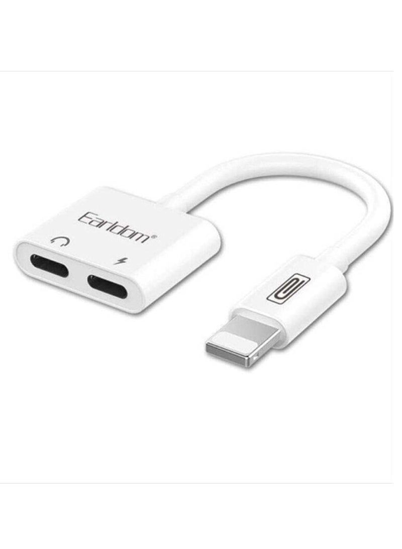 Earldom ET-OT33 2-In-1 Audio Adapter And Splitter Support Charging Music Call And Volume Control