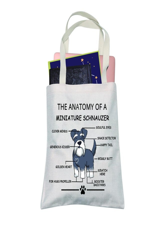 LEVLO Funny Miniature Dog Lovers Gifts The Anatomy of A Miniature Schnauzer Shopping Bags Mini Schnauzer Veterinary Mom Travel Tote Bags (Miniature Schnauzer) - Image 1