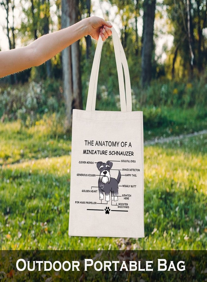 LEVLO Funny Miniature Dog Lovers Gifts The Anatomy of A Miniature Schnauzer Shopping Bags Mini Schnauzer Veterinary Mom Travel Tote Bags (Miniature Schnauzer) - Image 4