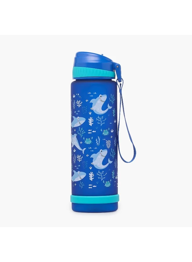 لايف ستايل Water Bottles-Shark Print-750Ml-With Handle (Plastic Bottle) Blue \ 7.7X7.5X25