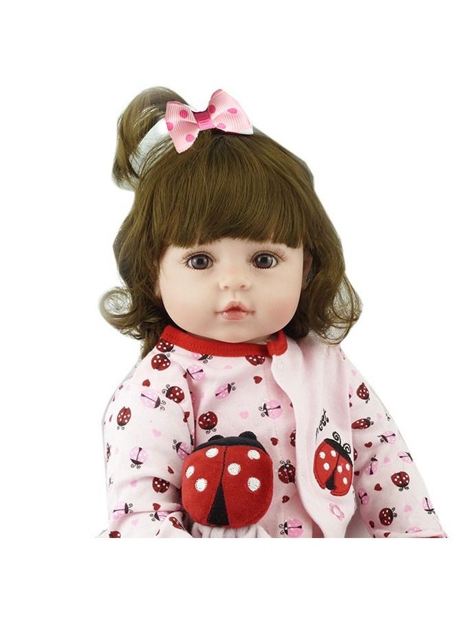18 inch Reborn Baby Doll Pink Soft Vinyl Silicone Newborn Baby Doll Girl Toy Gift Dolls