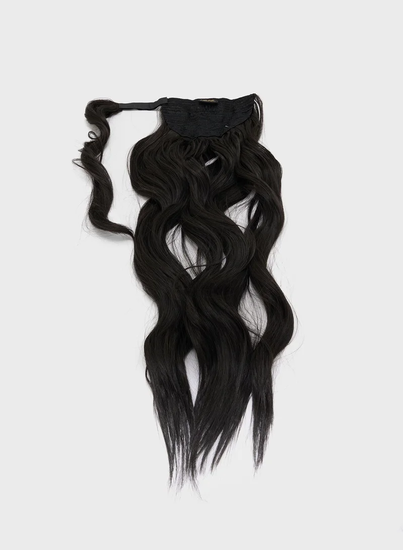 LullaBellz Midi Grande Brushed Out Wave 22" Wraparound Pony -4 Dark Brown