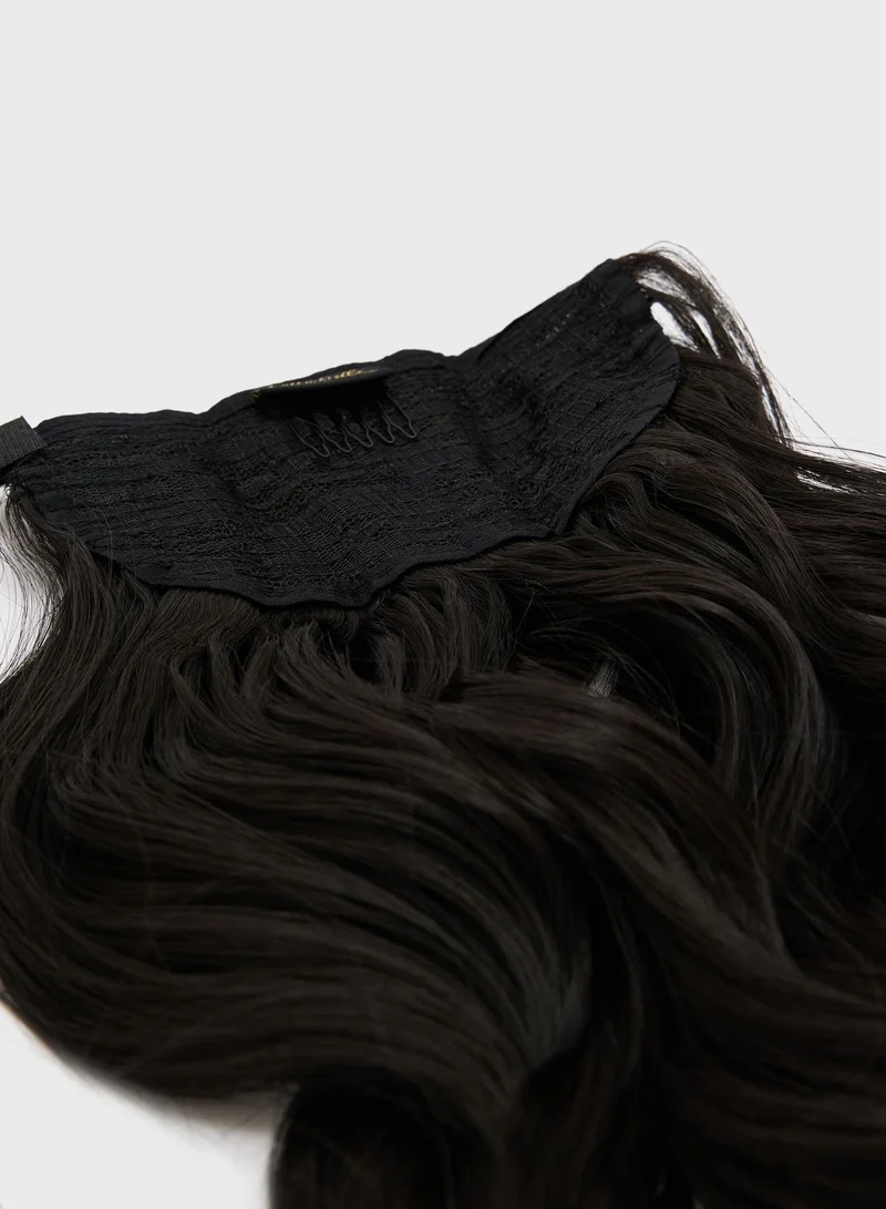 LullaBellz Midi Grande Brushed Out Wave 22" Wraparound Pony -4 Dark Brown