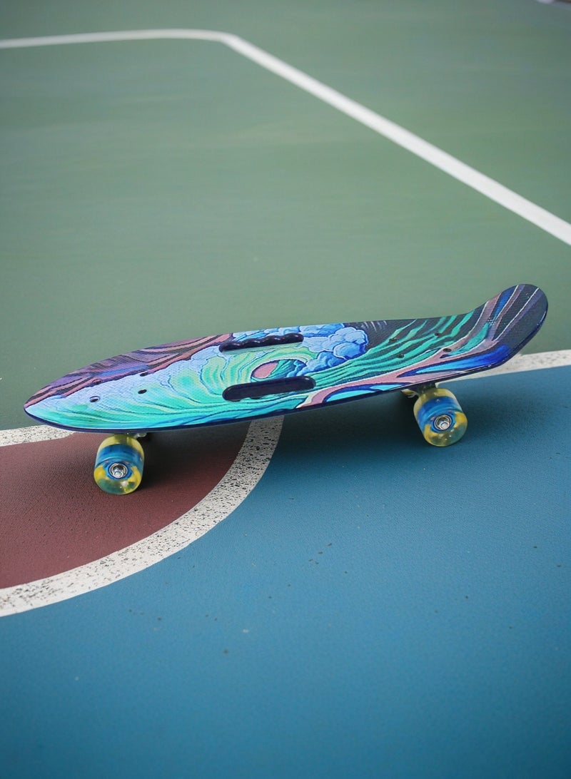 EASY FUTURE Penny Board Kids Skateboard Penny Board Surf skateBoard Short Board Cruiser Skateboards for Kids Ages 6-12 Complete Skateboard Cruiser Board for Youths Teens Beginners - Image 1