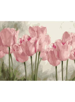 Generic DIY Paint by Numbers Pink Tulips, for Adults Kids Tulip Paint by Numbers DIY Painting Acrylic Paint by Numbers Painting Kit Home Wall Living Room Bedroom Decoration  - Image 1