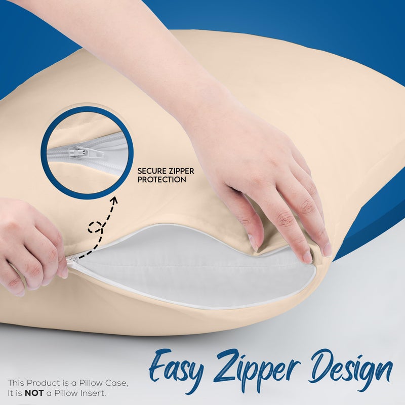 Utopia Bedding Set of 4 Waterproof Pillow Protectors with Zipper Standard Size (Yellow), Ultra Soft Pillow Covers, Bed Bug and Dust Mite Proof Pillow Encasements, Moisture Wicking Pillow Cases - Image 4