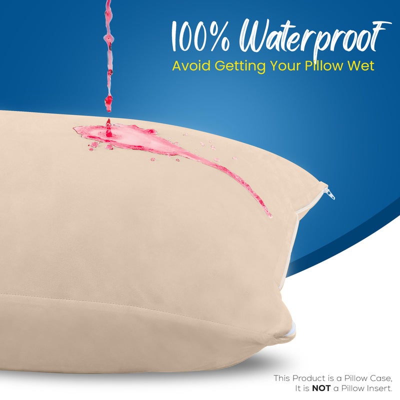 Utopia Bedding Set of 4 Waterproof Pillow Protectors with Zipper Standard Size (Yellow), Ultra Soft Pillow Covers, Bed Bug and Dust Mite Proof Pillow Encasements, Moisture Wicking Pillow Cases - Image 3