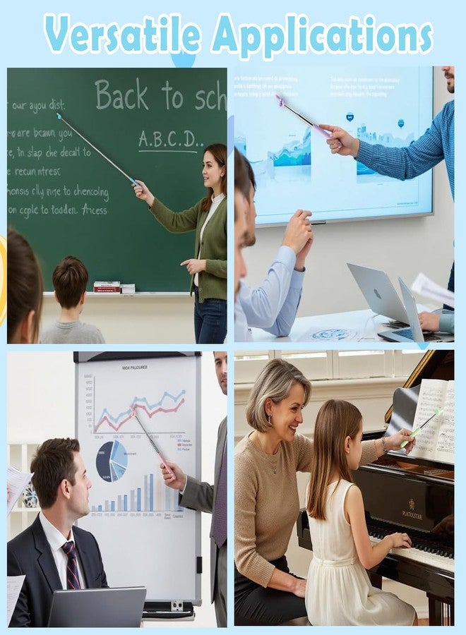 OFIFO® 5 Pack Telescopic Pointer Finger Stick, Extendable Hand Shaped Teacher Pointer with Colorful Handles for Presentation, Classroom, Whiteboard Or Public Speaking - Image 5